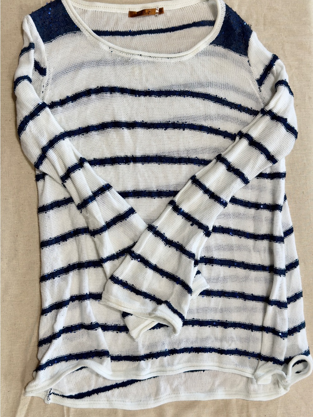 Belldini Striped Sequin Sweater